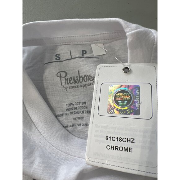 Pressbox K State Crewneck Short Sleeve T Shirt Size S White Purple Essential NEW - Picture 5 of 6